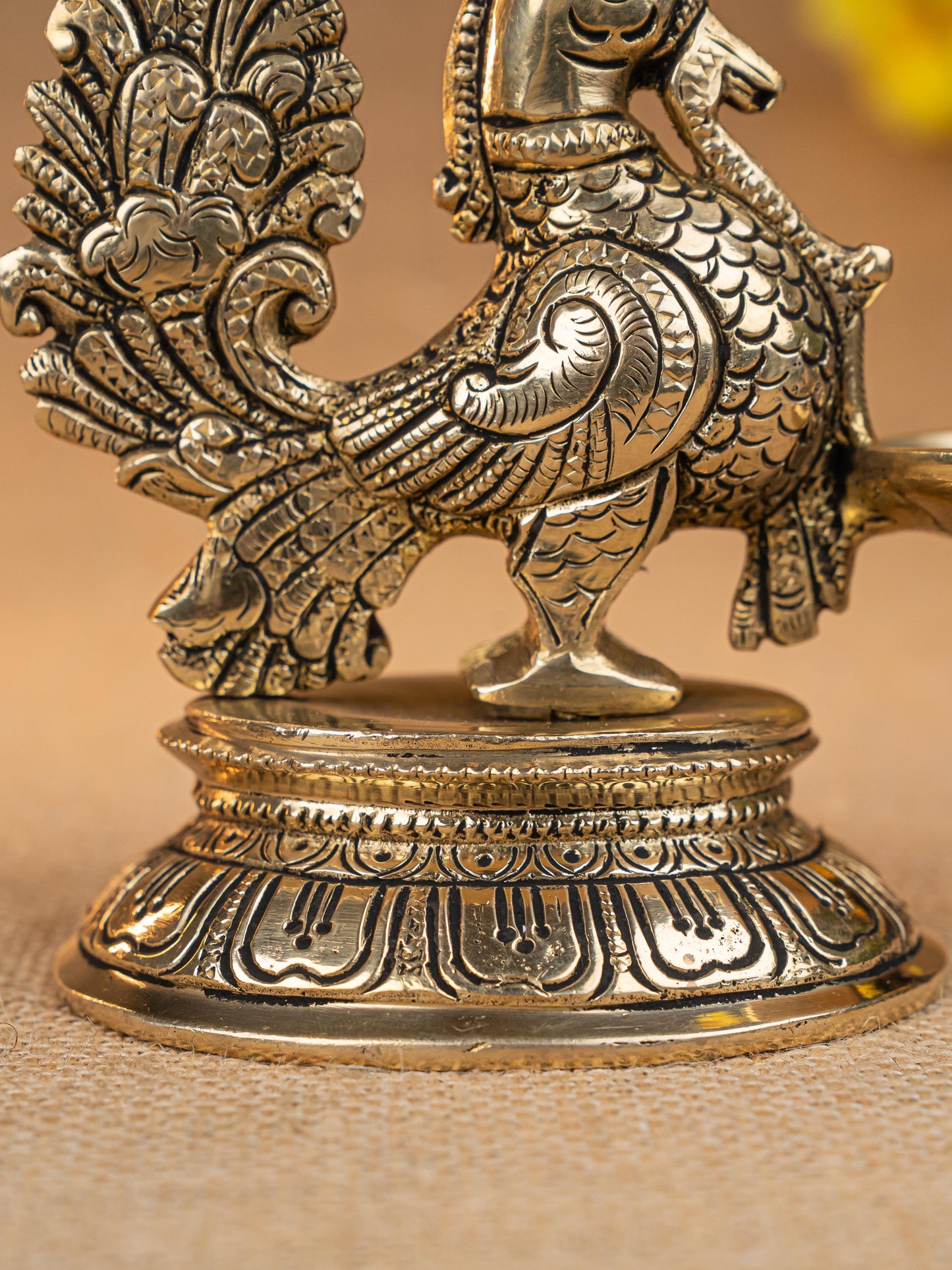 Brass Annapakshi with Diya - 5 inch - WL5299