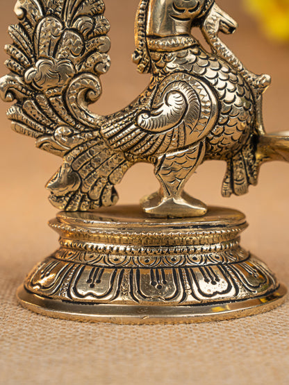 Brass Annapakshi with Diya - 5 inch - WL5299