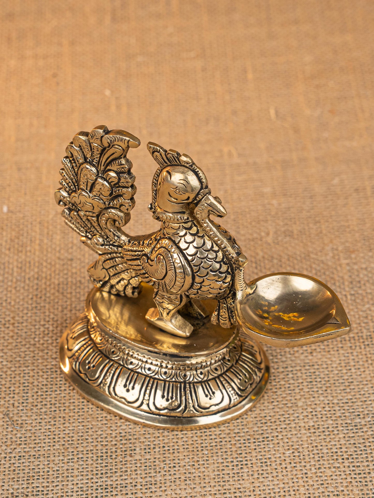 Brass Annapakshi with Diya - 5 inch - WL5299