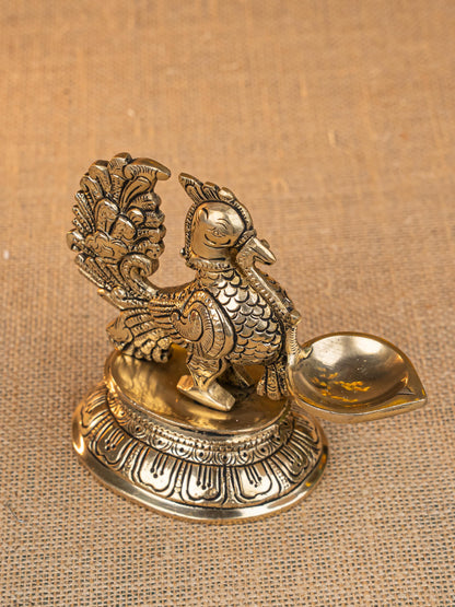 Brass Annapakshi with Diya - 5 inch - WL5299