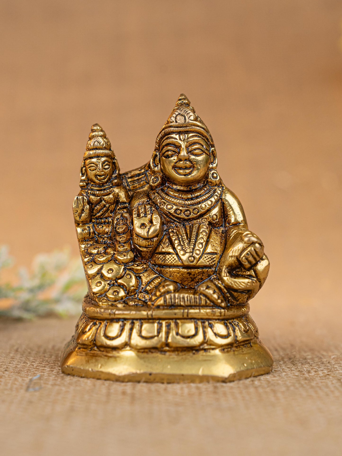 Brass Lakshmi with Kuber - 3 inch - WL5309