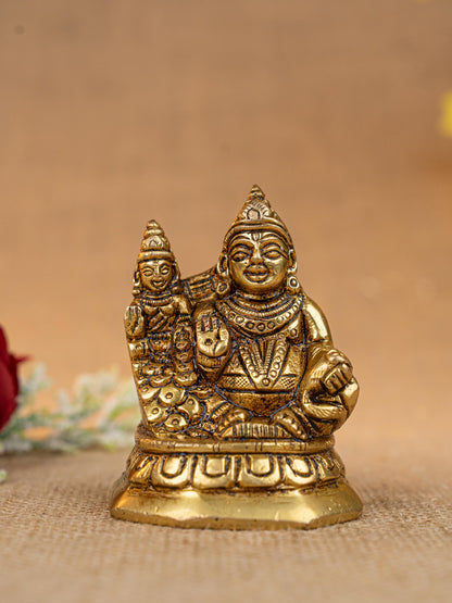 Brass Lakshmi with Kuber - 3 inch - WL5309