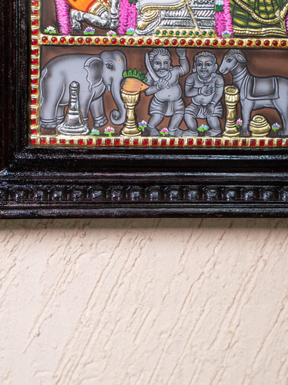 Tanjore Painting - Kundrathur Murugan - Flat (Gold Foil) - 12x10 inch - WL5312