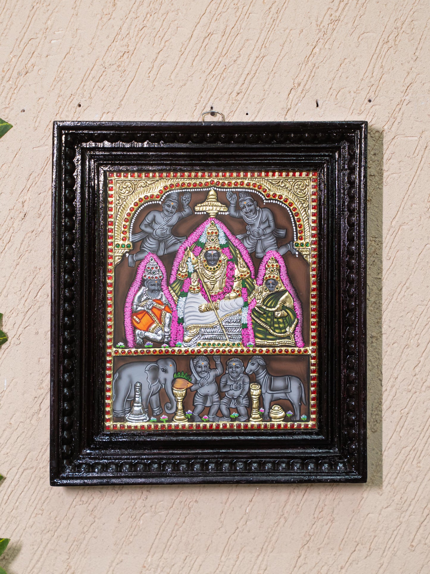 Tanjore Painting - Kundrathur Murugan - Flat (Gold Foil) - 12x10 inch - WL5312