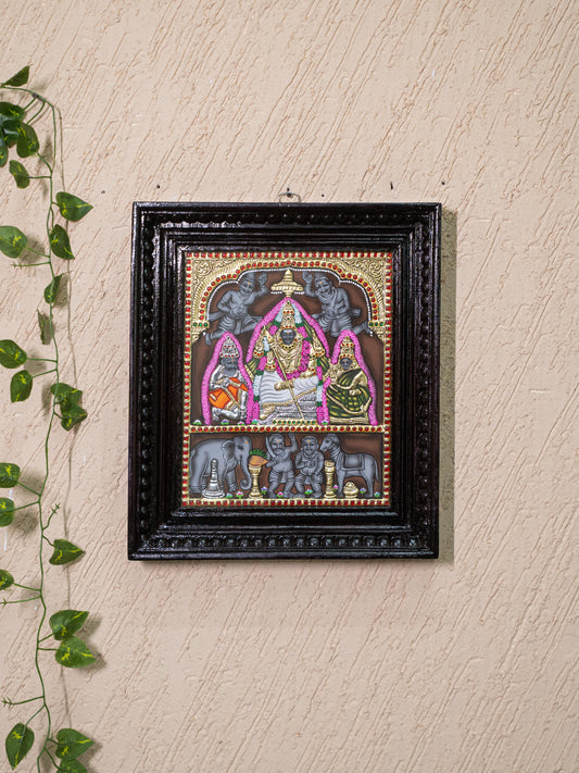 Tanjore Painting - Kundrathur Murugan - Flat (Gold Foil) - 12x10 inch - WL5312