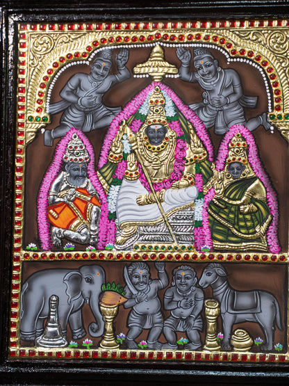 Tanjore Painting - Kundrathur Murugan - Flat (Gold Foil) - 12x10 inch - WL5312