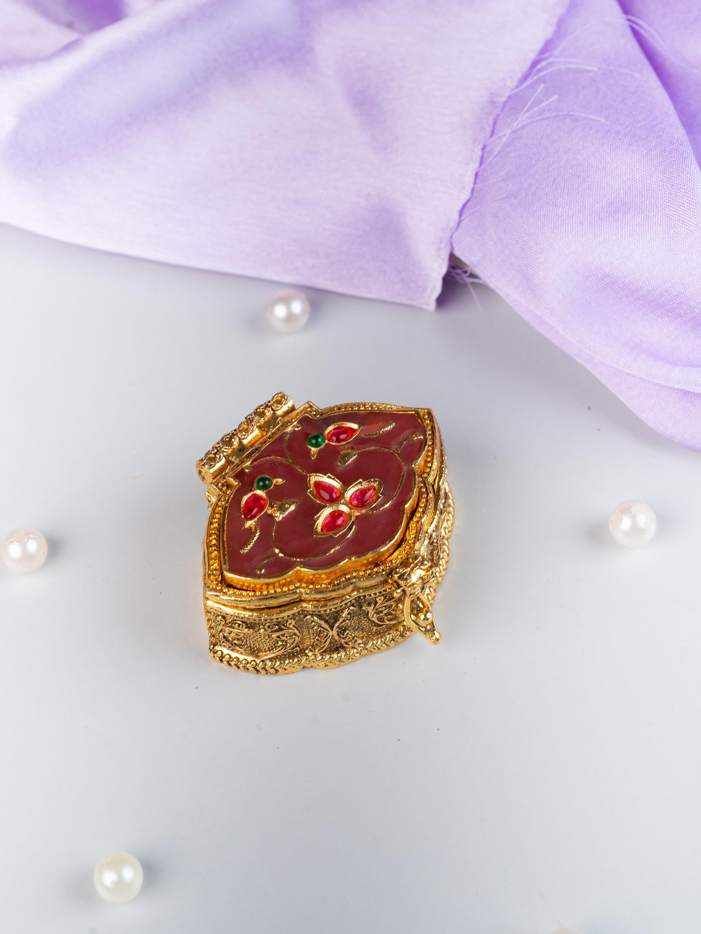 Designer Leaf Design Kumkum Holder - WL5313