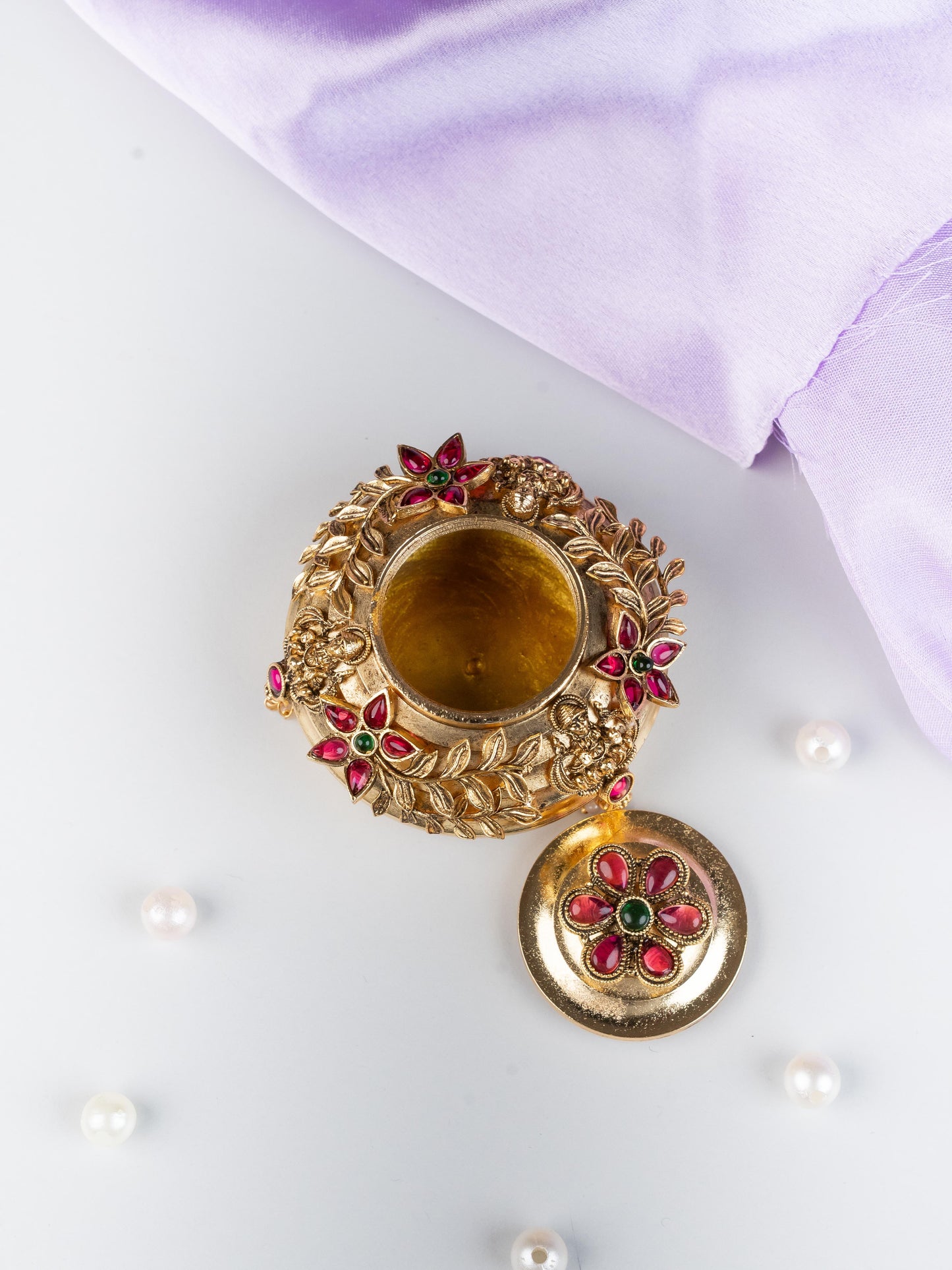 Designer Flower Kumkum Holder - WL5315