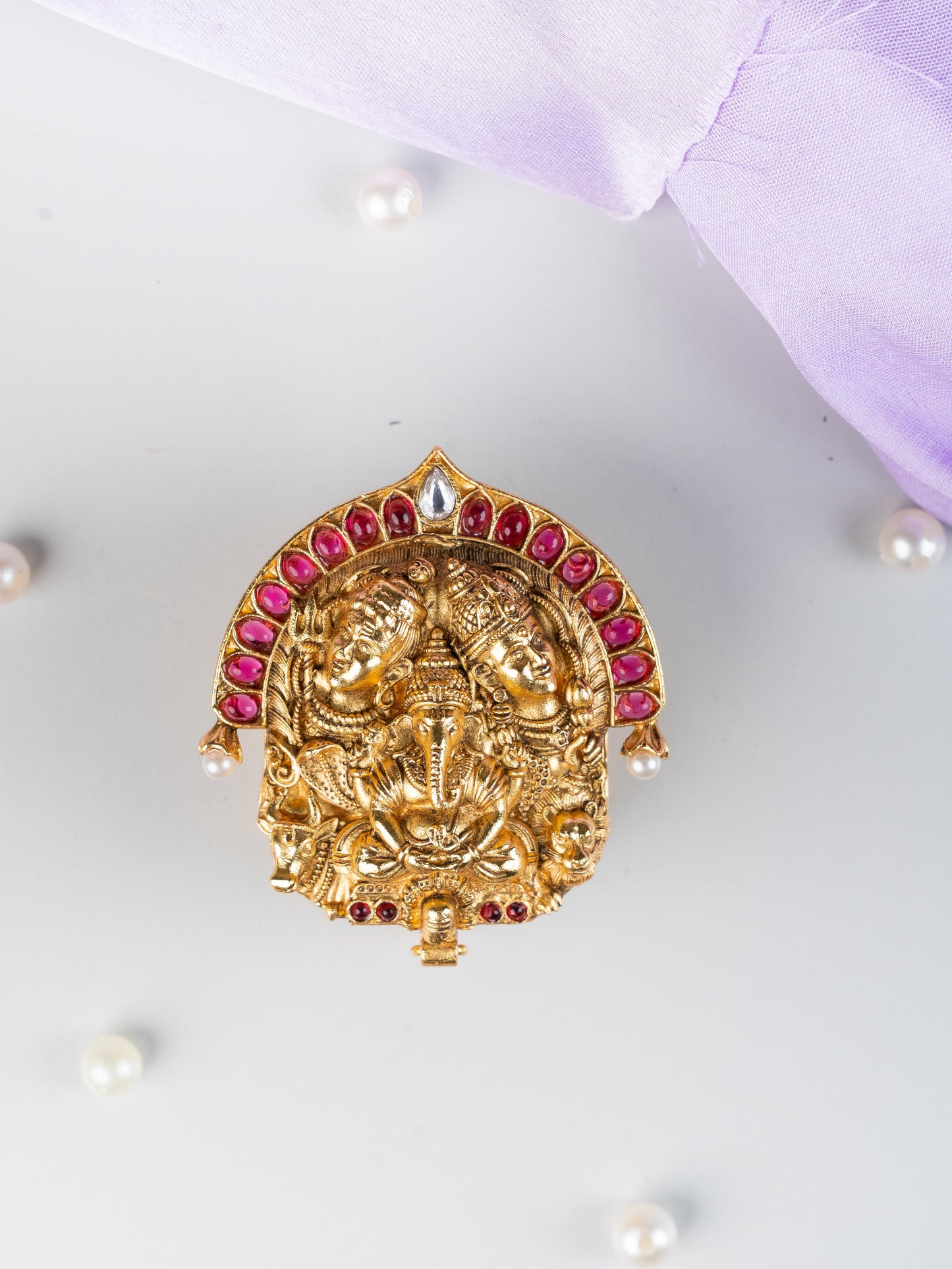 Designer Ganesha & Shivan Kumkum Holder - WL5323