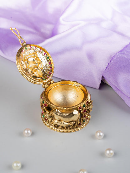 Designer Lakshmi with Cow Kumkum Holder - WL5325