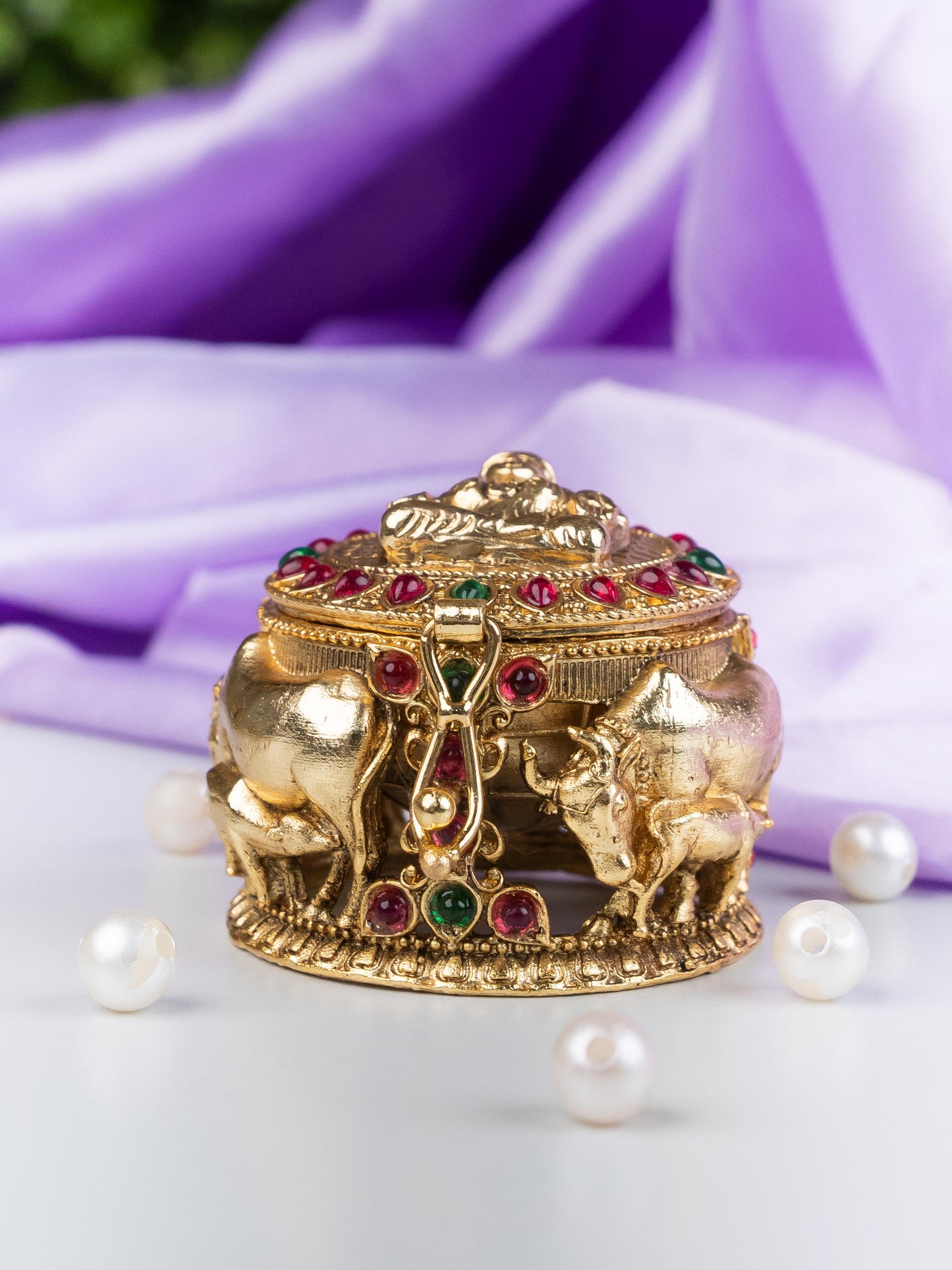 Designer Lakshmi with Cow Kumkum Holder - WL5325