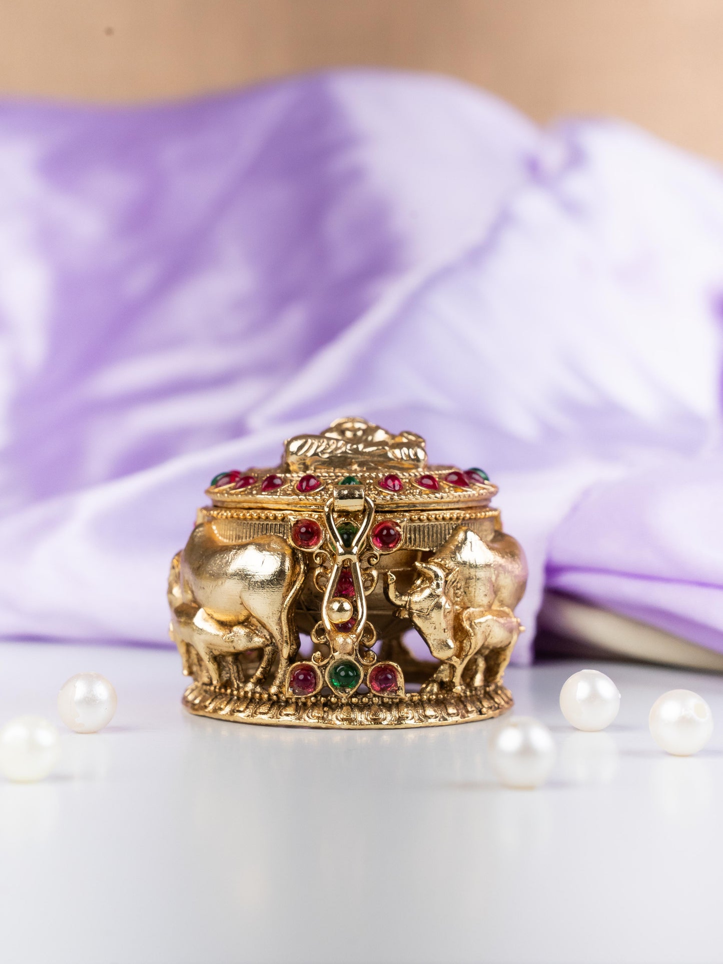Designer Lakshmi with Cow Kumkum Holder - WL5325
