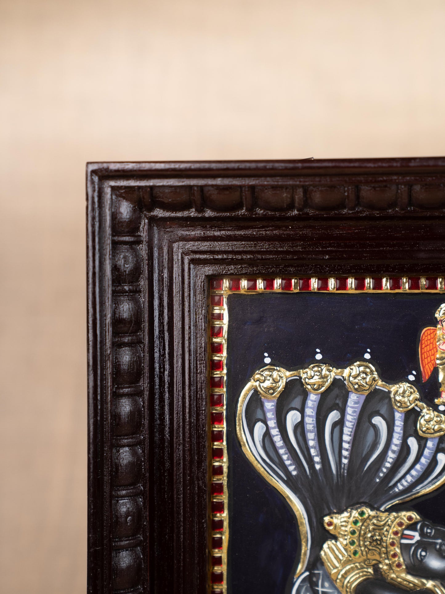 Tanjore Painting - Ranganathar - Flat (Gold Foil) - 15x12 inch - WL5330