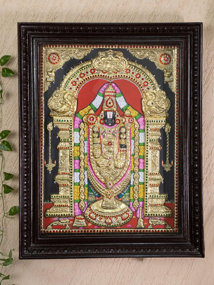 Tanjore Painting - Tirupathi Balaji - Semi Embossed - 24x18 inch - WL5335