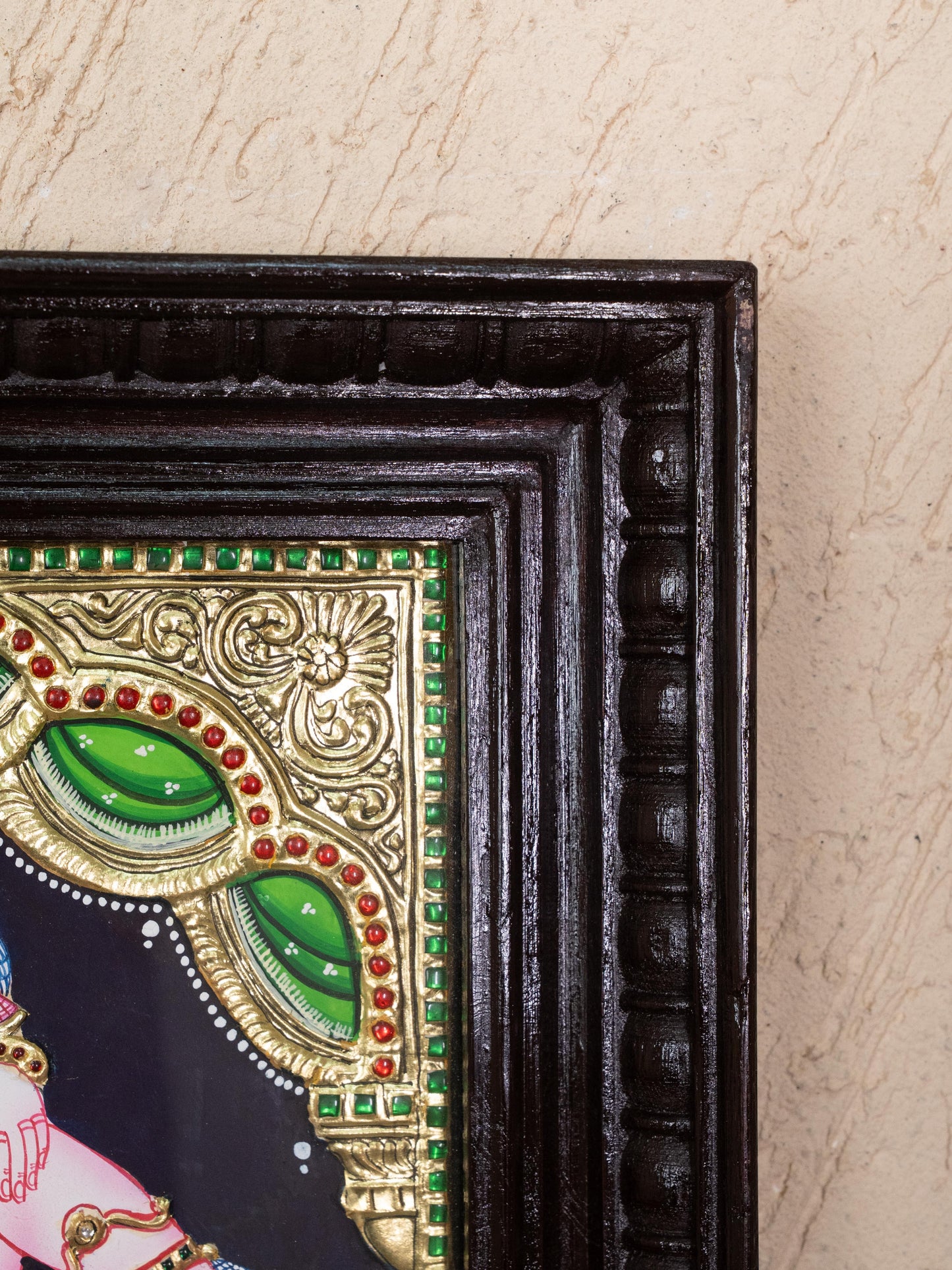 Tanjore Painting - Radha-Krishna - Flat (Gold Foil) - 15x12 inch - WL5336