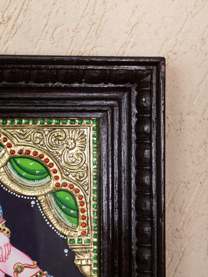 Tanjore Painting - Radha-Krishna - Flat (Gold Foil) - 15x12 inch - WL5336