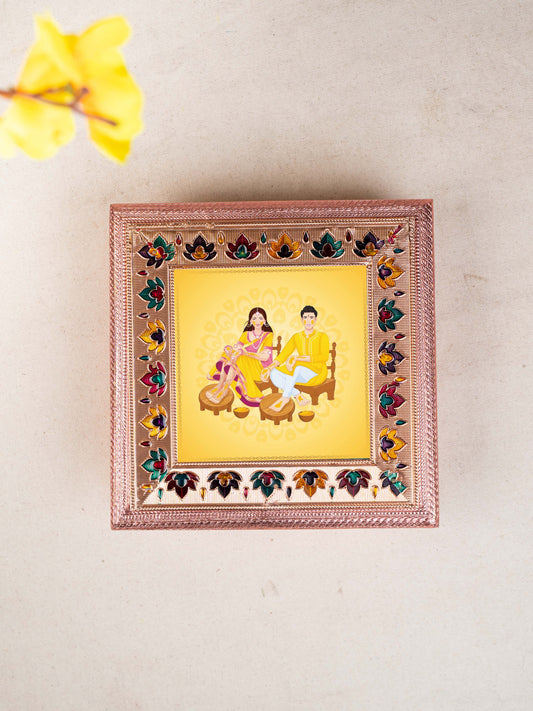 Customized - Meenakari Dry Fruit Box - Copper - 8x8 inch - WL5339