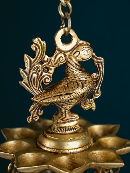 Brass Annapakshi Diya with Bells - 20 inch - WL5355