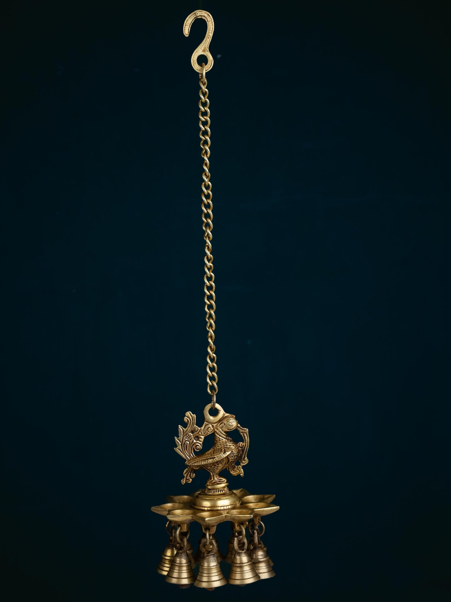 Brass Annapakshi Diya with Bells - 20 inch - WL5355