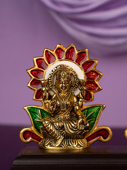 White Metal Lakshmi Ganesha Idol - WL5363