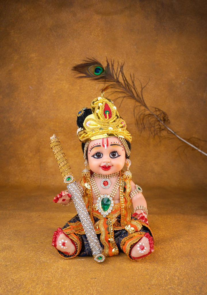 Baby Krishna with Flute Doll - 11 inch - WL5372