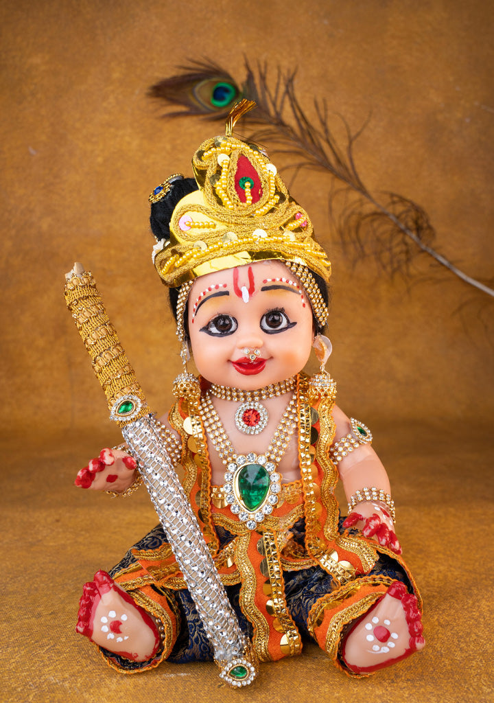 Baby Krishna with Flute Doll - 11 inch - WL5372