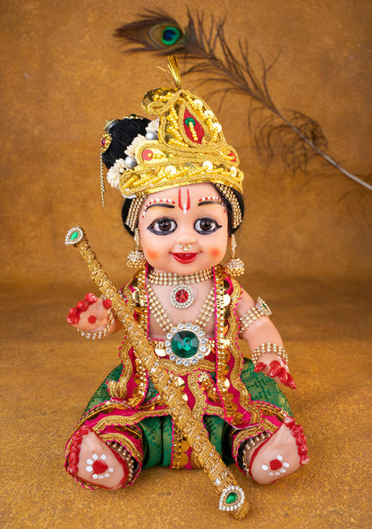 Baby Krishna with Flute Doll - 11 inch - WL5372