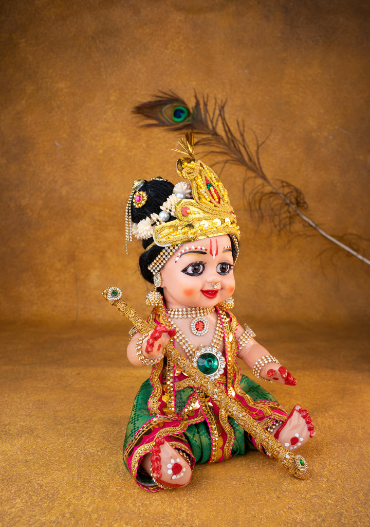 Baby Krishna with Flute Doll - 11 inch - WL5372