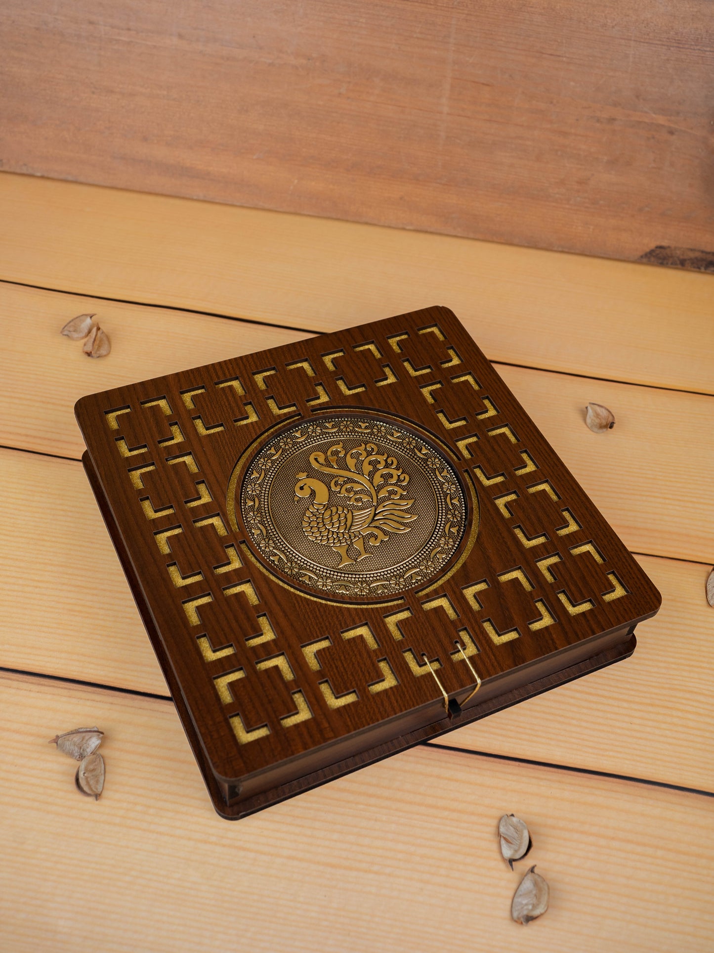 Brown Annapakshi Dry Fruit Box- 10x10 inch - WL5384-2