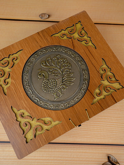 Wooden Dry Fruit Box with 6 Glass Jar - Annapakshi Design - 9x7 inch - WL5385-1