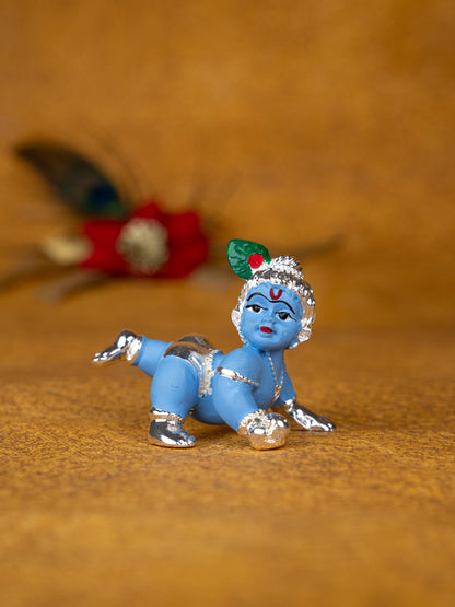 German Silver Baby Krishna - 2 inch - WL5386