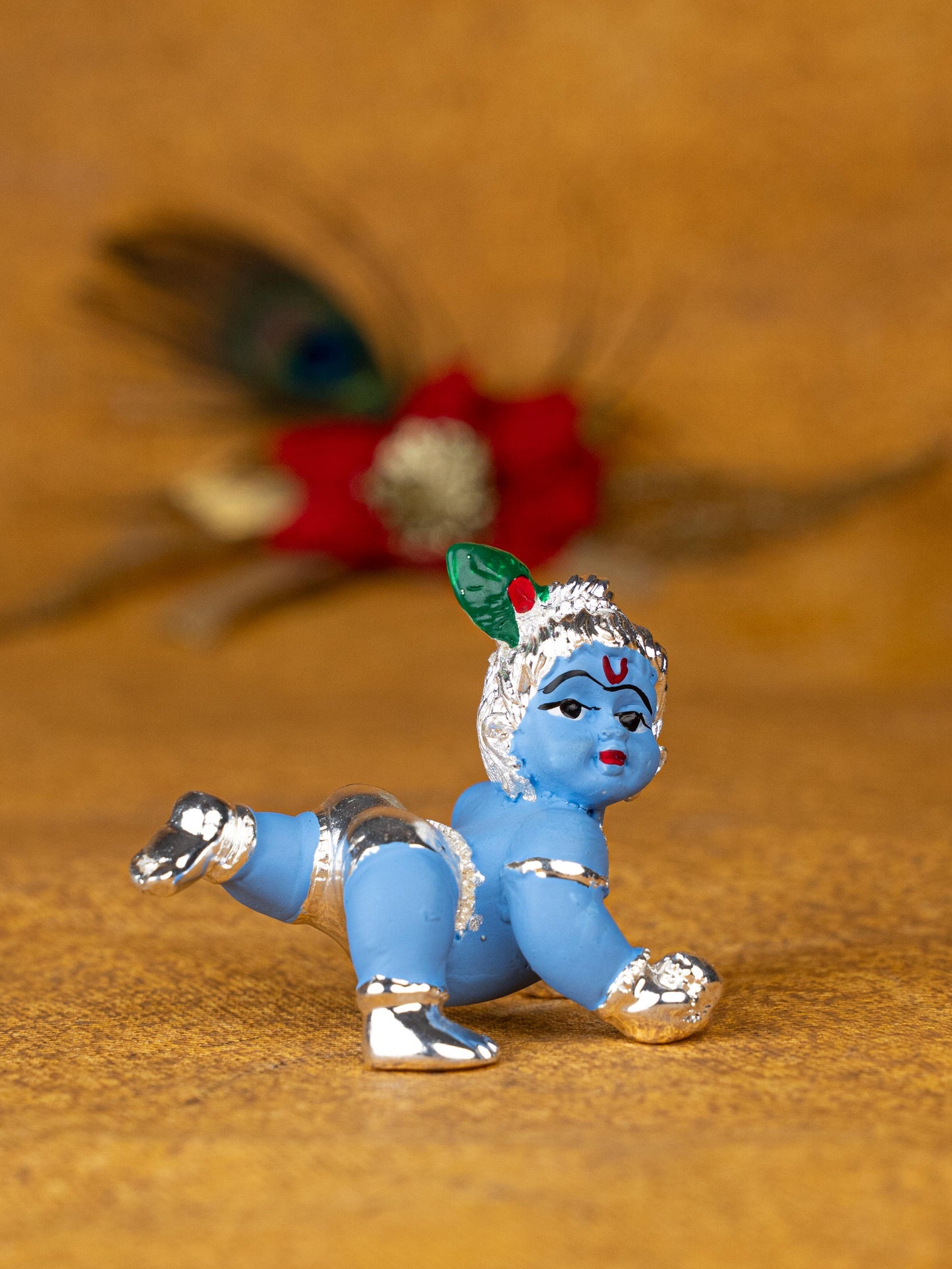 German Silver Baby Krishna - 2 inch - WL5386