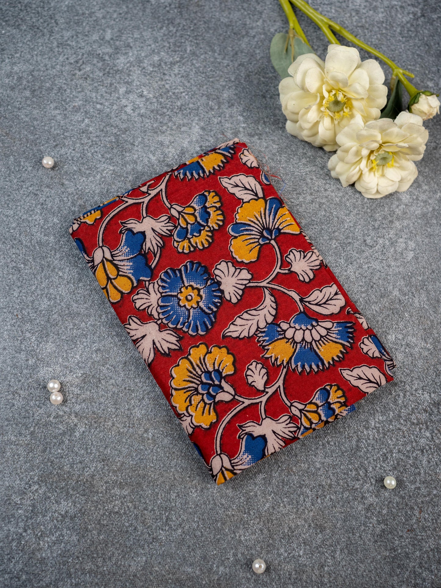 Kalamkari Blouse Bit - Set of 10 - Assorted - WL5392