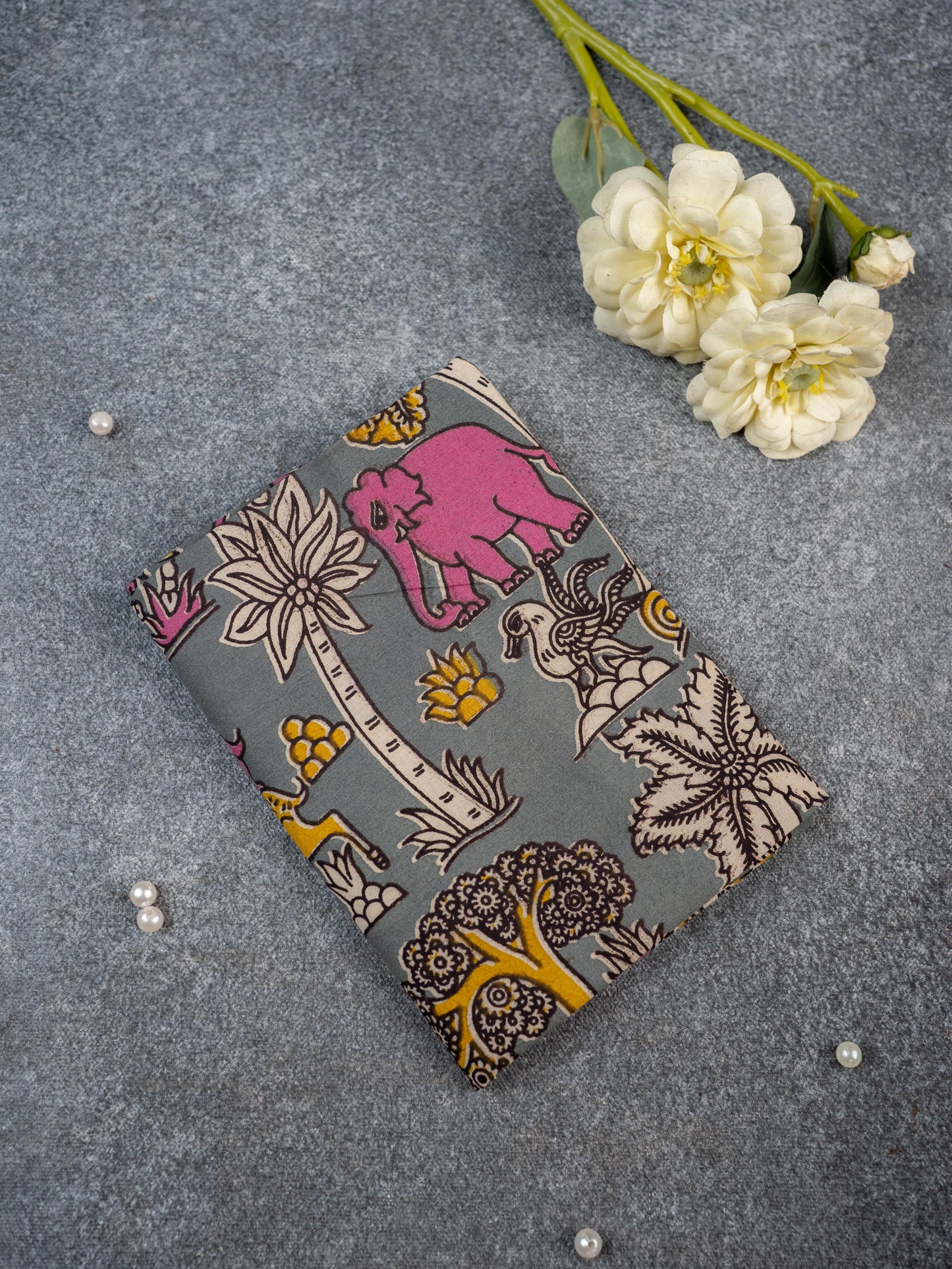 Kalamkari Blouse Bit - Set of 10 - Assorted - WL5392