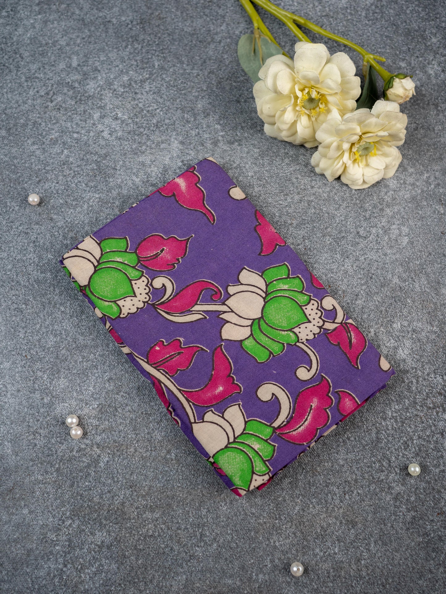 Kalamkari Blouse Bit - Set of 10 - Assorted - WL5392