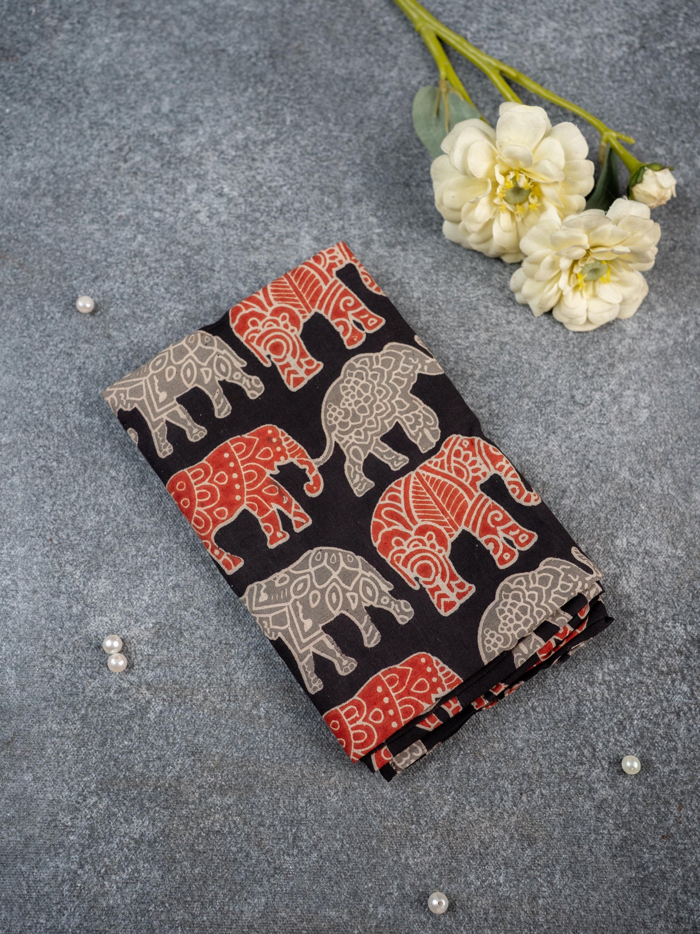Kalamkari Blouse Bit - Set of 10 - Assorted - WL5392
