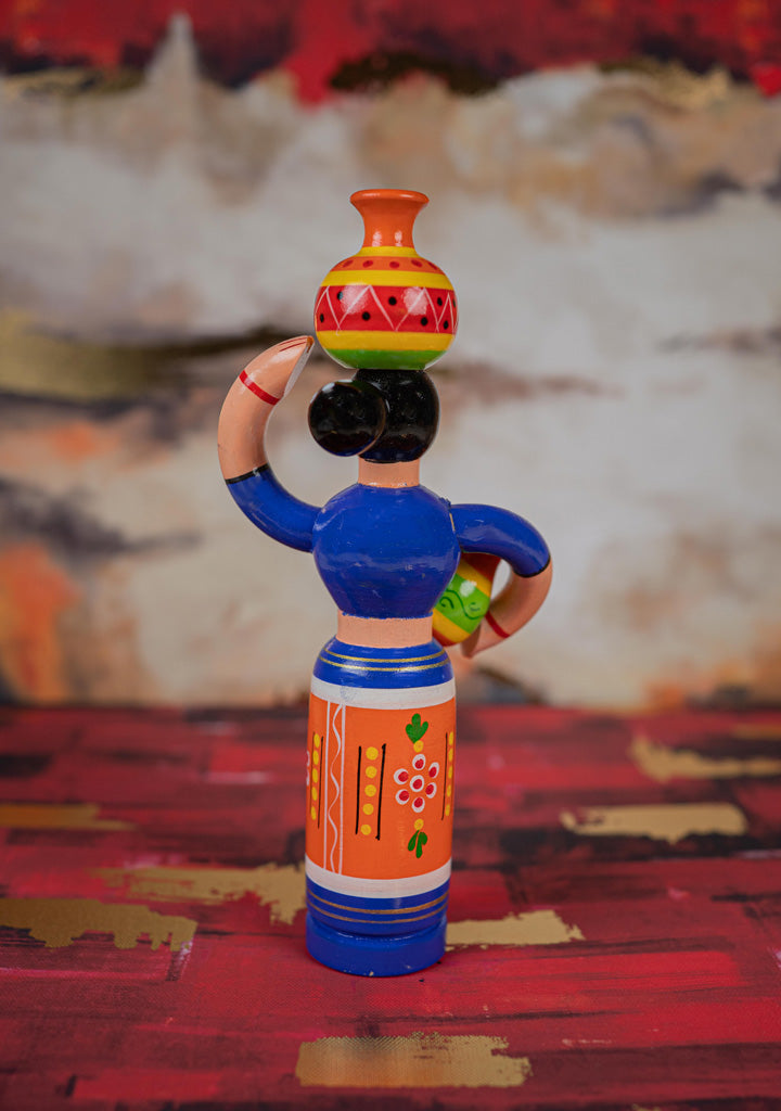 Kondapalli - Lady with Pot - 8 inch - WL5394-1