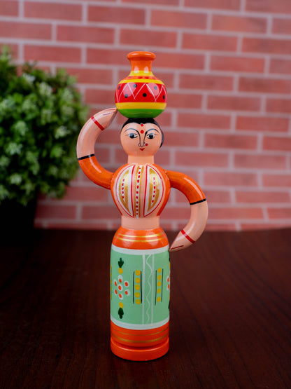 Kondapalli - Lady with Pot - 8 inch - WL5394-2