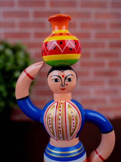Kondapalli - Lady with Pot - 8 inch - WL5394-2
