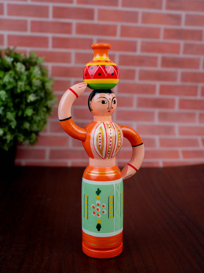 Kondapalli - Lady with Pot - 8 inch - WL5394-2
