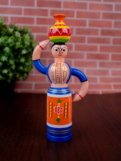 Kondapalli - Lady with Pot - 8 inch - WL5394-2