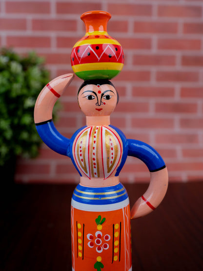 Kondapalli - Lady with Pot - 8 inch - WL5394-2