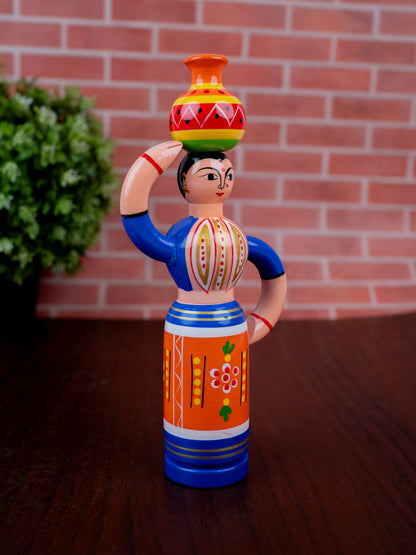 Kondapalli - Lady with Pot - 8 inch - WL5394-2
