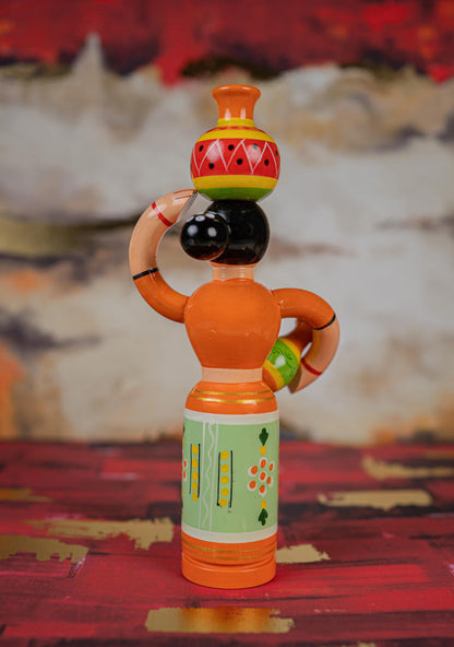 Kondapalli - Lady with Pot - 8 inch - WL5394-1