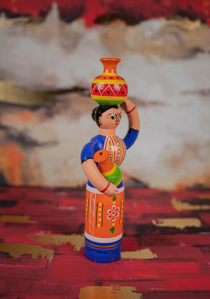 Kondapalli - Lady with Pot - 8 inch - WL5394-1
