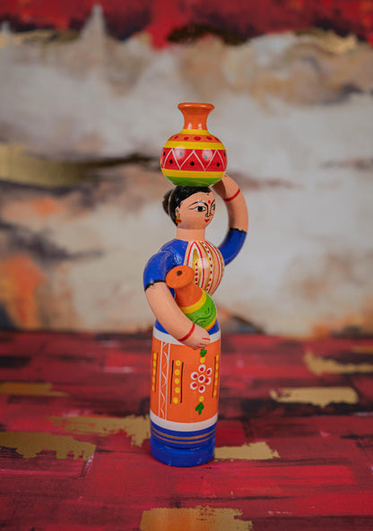 Kondapalli - Lady with Pot - 8 inch - WL5394-1