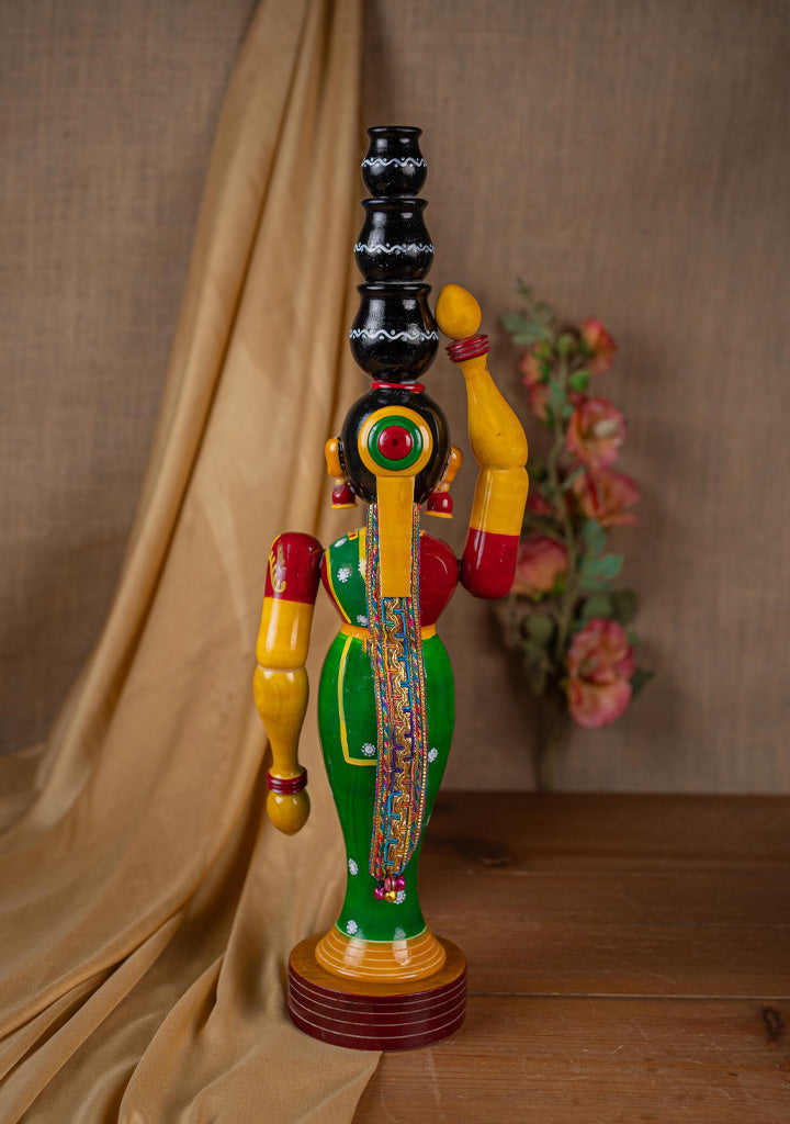 Kondapalli - Lady with 3 Pot - 20 inch - WL5395