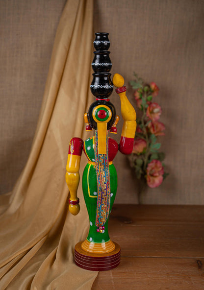 Kondapalli - Lady with 3 Pot - 20 inch - WL5395