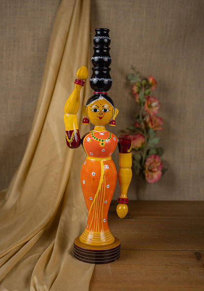 Kondapalli - Lady with 3 Pot - 20 inch - WL5395