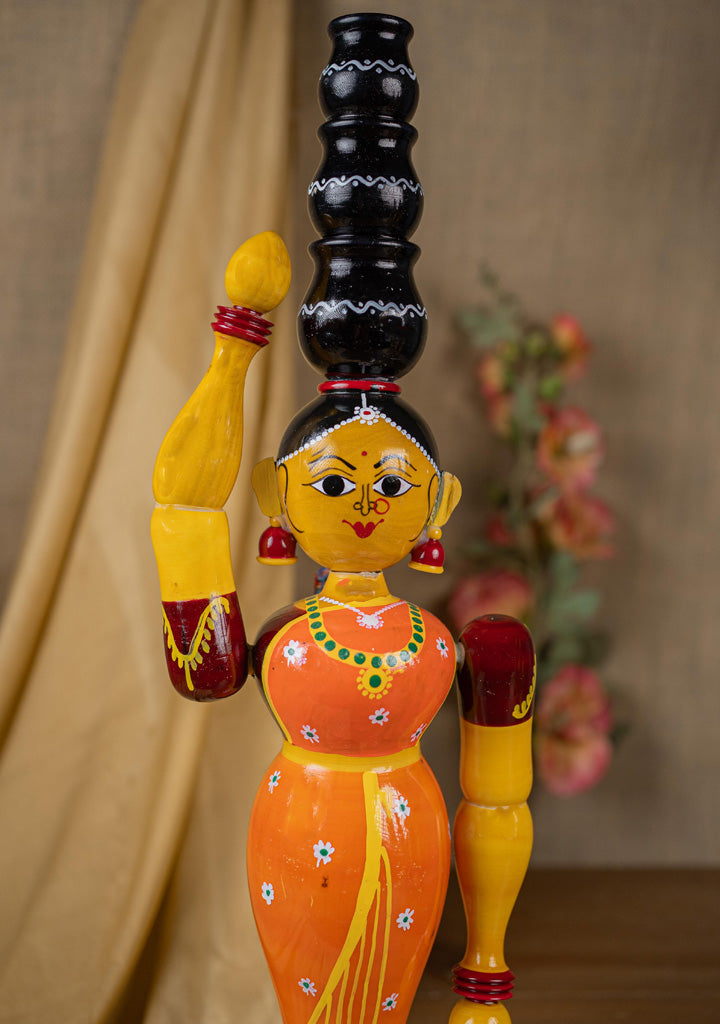 Kondapalli - Lady with 3 Pot - 20 inch - WL5395